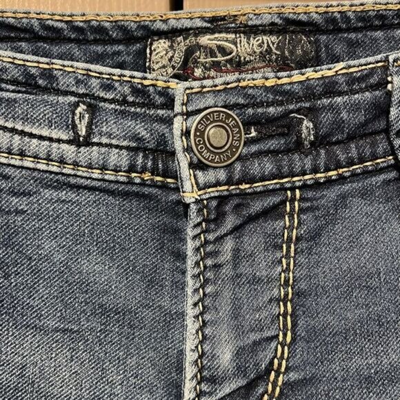 Silver Blue Boyfriend Joga Capris Clamdiggers Jeans Size 27 - Picture 4 of 10